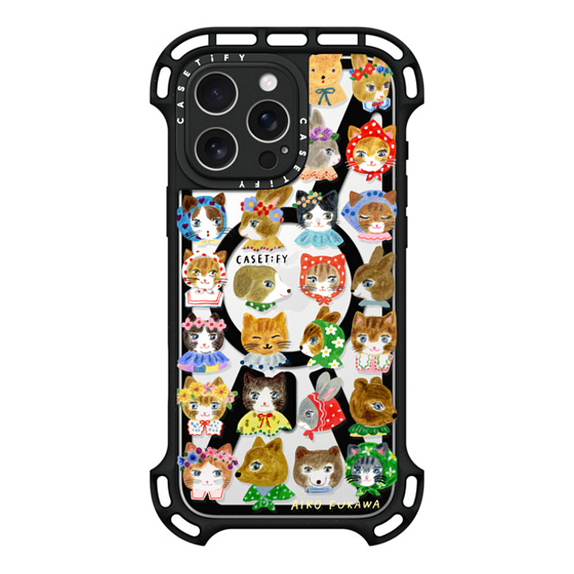 Aiko Fukawa x CASETiFY iPhone 16 Pro Max ケース ブラック ウルトラ バウンスケース MagSafe対応 fluffy little friends