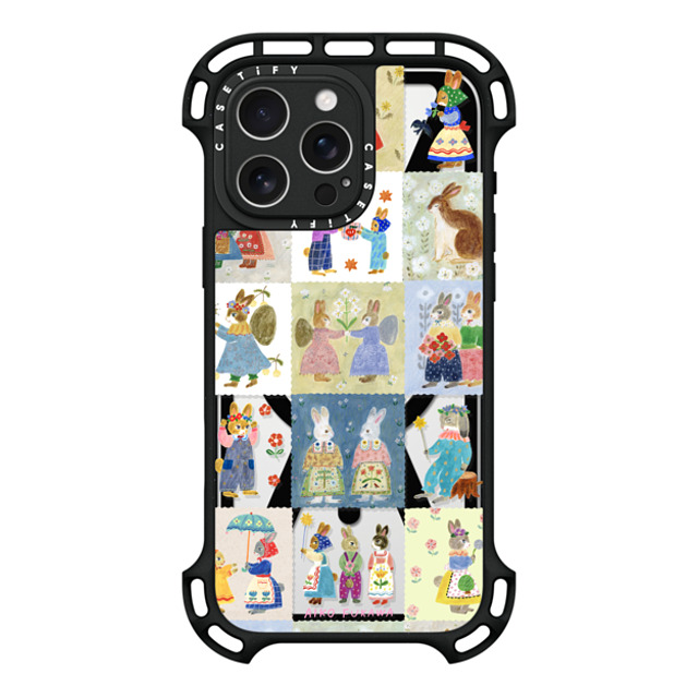 Aiko Fukawa x CASETiFY iPhone 16 Pro Max ケース ブラック ウルトラ バウンスケース MagSafe対応 RABBIT sweet patch work