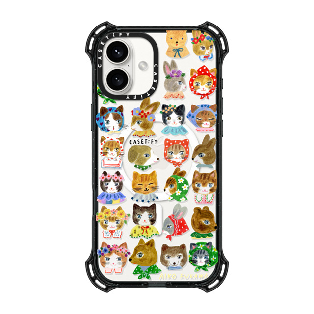 Aiko Fukawa x CASETiFY iPhone 16 Plus Case Black バウンスケース fluffy little friends Aiko Fukawa x CASETiFY iPhone 16 Plus Case Black バウンスケース fluffy little friends
