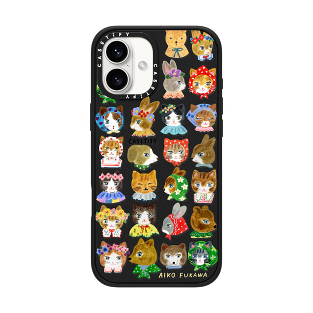 Aiko Fukawa x CASETiFY iPhone 16 Plus Case Matte Black Impact Case fluffy little friends Aiko Fukawa x CASETiFY iPhone 16 Plus Case Matte Black Impact Case fluffy little friends