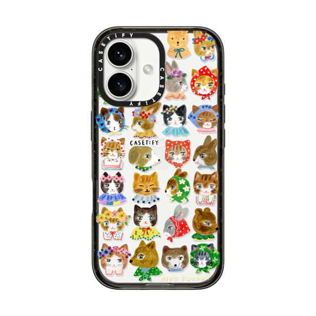 Aiko Fukawa x CASETiFY iPhone 16 ケース ブラック インパクトケース fluffy little friends