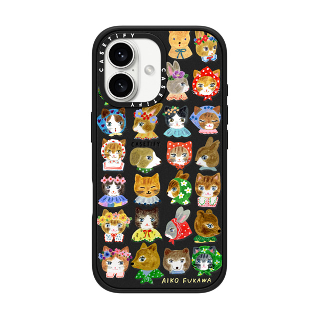 Aiko Fukawa x CASETiFY iPhone 16 Case Matte Black Impact Case fluffy little friends Father's Day Aiko Fukawa x CASETiFY iPhone 16 Case Matte Black Impact Case fluffy little friends Father's Day