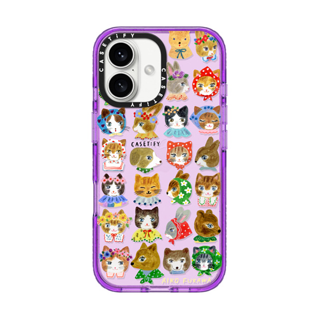 Aiko Fukawa x CASETiFY iPhone 16 Case パープル Impact Case fluffy little friends Aiko Fukawa x CASETiFY iPhone 16 Case パープル Impact Case fluffy little friends