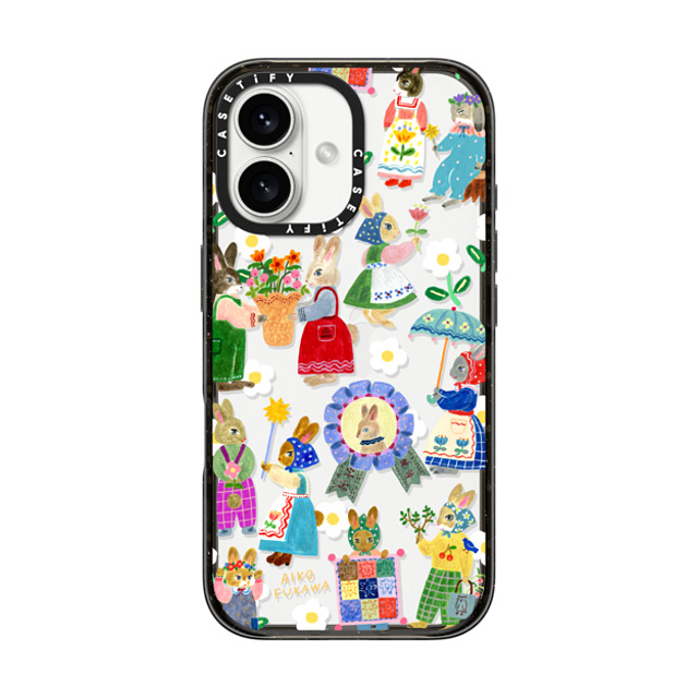 Aiko Fukawa x CASETiFY iPhone 16 ケース ブラック インパクトケース RABBIT lover