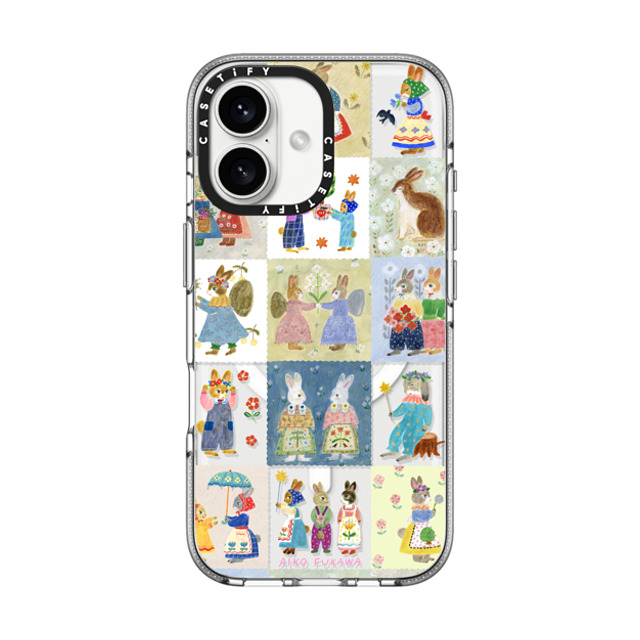 Aiko Fukawa x CASETiFY iPhone 16 ケース クリア クリア ケース MagSafe対応 RABBIT sweet patch work