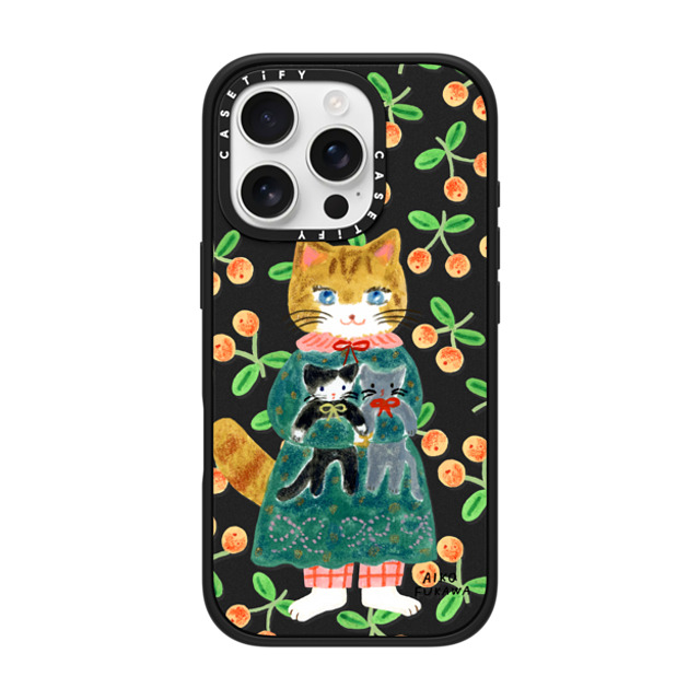 Aiko Fukawa x CASETiFY iPhone 16 Pro ケース マットブラック インパクトケース MagSafe対応 cat and stuffed cats