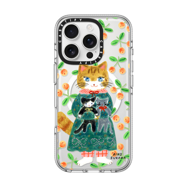 Aiko Fukawa x CASETiFY iPhone 16 Pro ケース クリア クリア ケース MagSafe対応 cat and stuffed cats