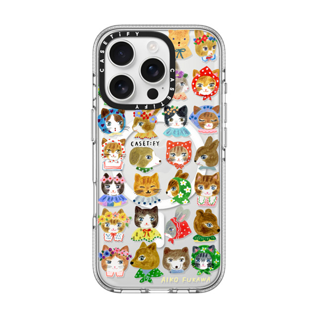 Aiko Fukawa x CASETiFY iPhone 16 Pro ケース クリア クリア ケース MagSafe対応 fluffy little friends