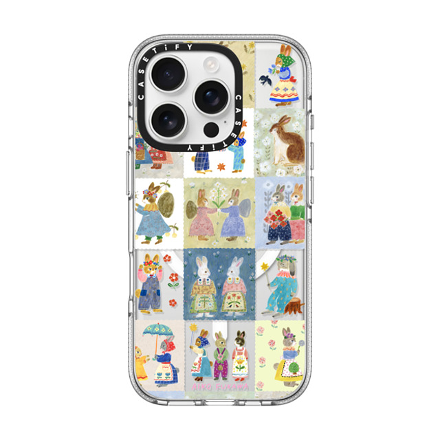 Aiko Fukawa x CASETiFY iPhone 16 Pro ケース クリア クリア ケース MagSafe対応 RABBIT sweet patch work