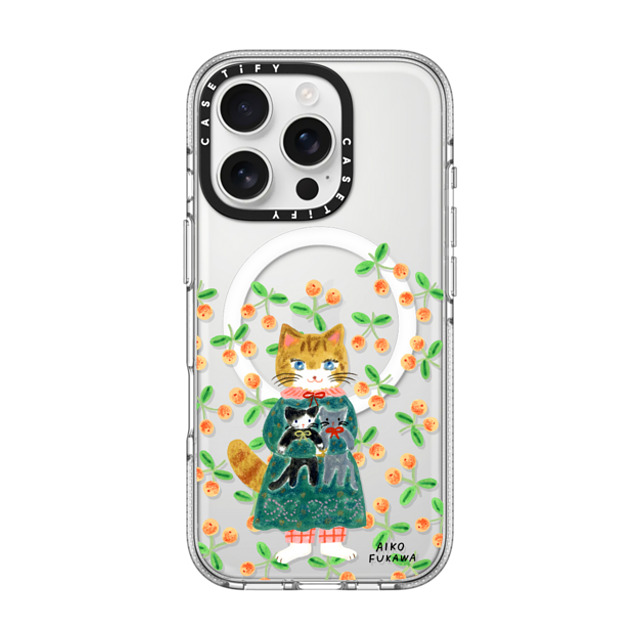 Aiko Fukawa x CASETiFY iPhone 16 Pro ケース クリア クリア ケース MagSafe対応 cat and stuffed cats