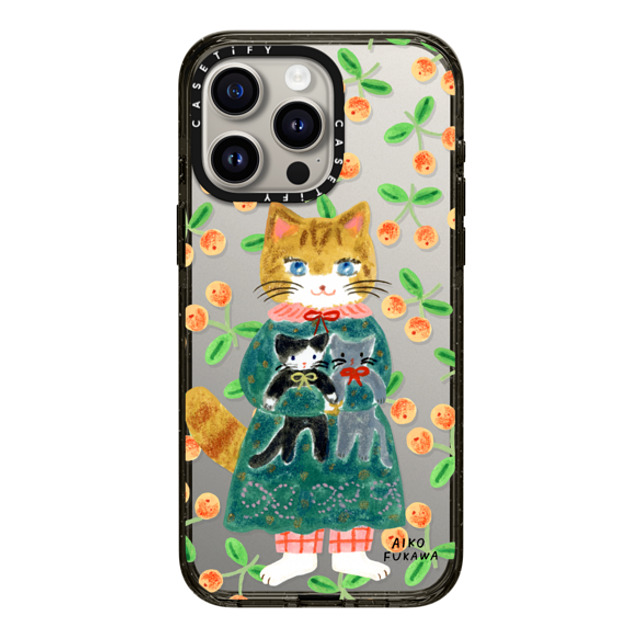 Aiko Fukawa x CASETiFY iPhone 15 Pro Max ケース ブラック インパクトケース cat and stuffed cats