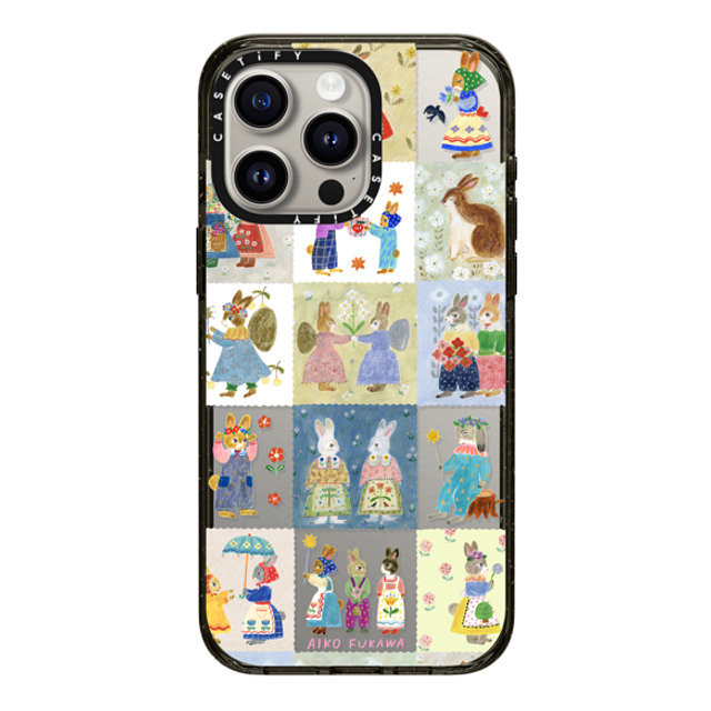 Aiko Fukawa x CASETiFY iPhone 15 Pro Max ケース ブラック インパクトケース RABBIT sweet patch work