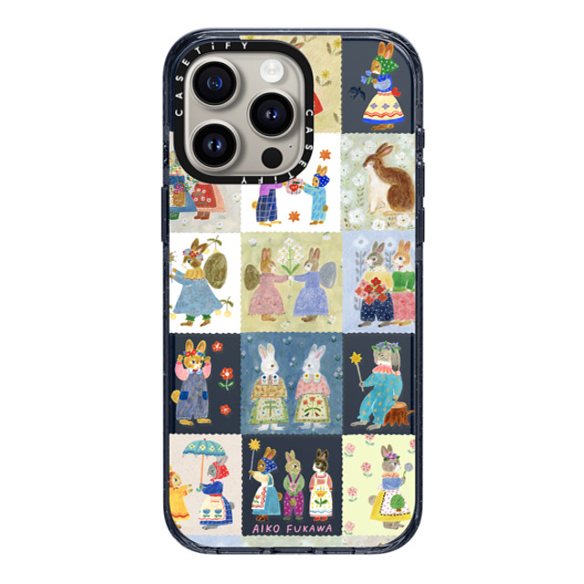 Aiko Fukawa x CASETiFY iPhone 15 Pro Max ケース Classic Blue インパクトケース RABBIT sweet patch work