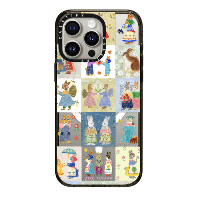 Aiko Fukawa x CASETiFY iPhone 15 Pro Max ケース ブラック インパクトケース MagSafe対応 RABBIT sweet patch work