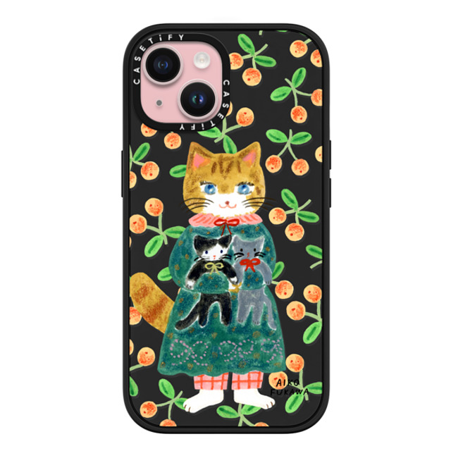 Aiko Fukawa x CASETiFY iPhone 15 ケース マットブラック インパクトケース MagSafe対応 cat and stuffed cats