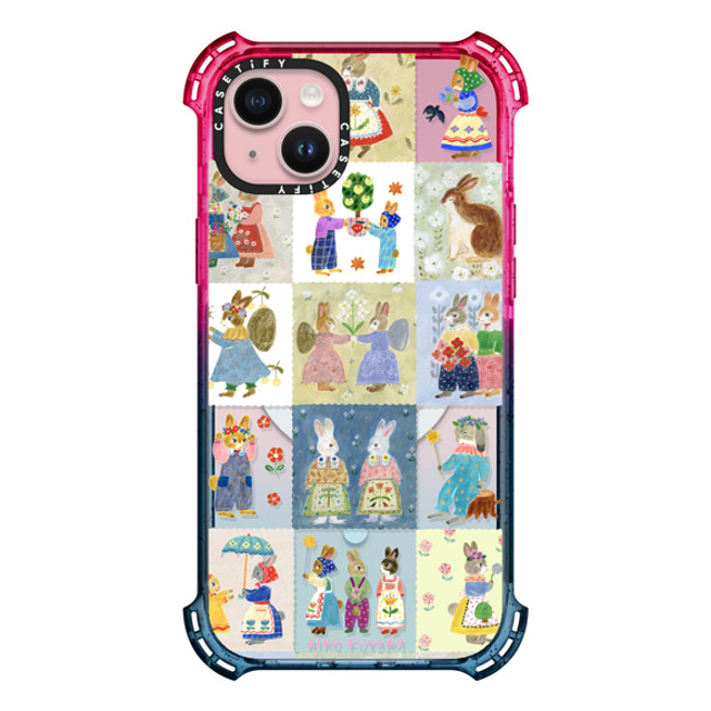 Aiko Fukawa x CASETiFY iPhone 15 Plus ケース Cotton Candy バウンスケース RABBIT sweet patch work