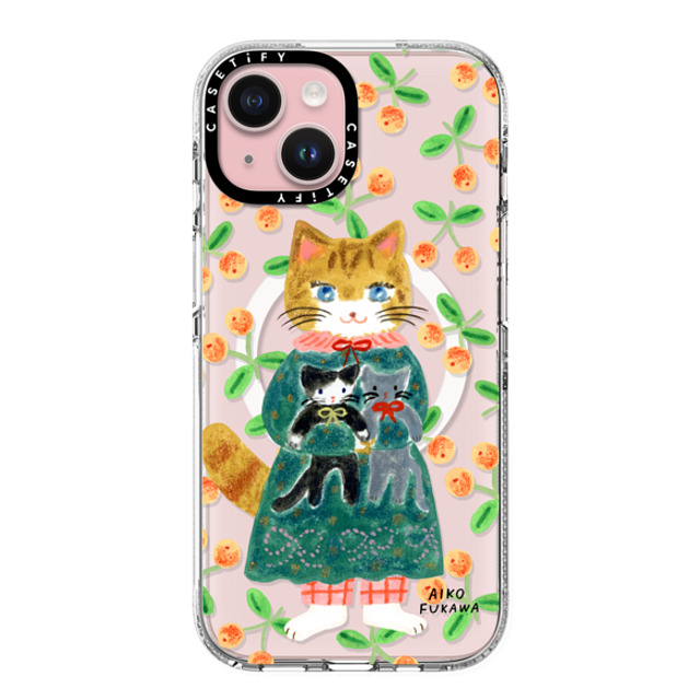 Aiko Fukawa x CASETiFY iPhone 15 ケース クリア クリア ケース MagSafe対応 cat and stuffed cats