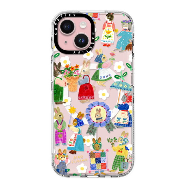 Aiko Fukawa x CASETiFY iPhone 15 ケース クリア クリア ケース MagSafe対応 RABBIT lover