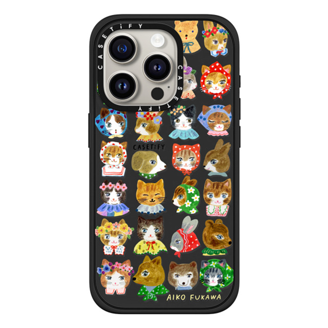 Aiko Fukawa x CASETiFY iPhone 15 Pro ケース マットブラック インパクトケース MagSafe対応 fluffy little friends