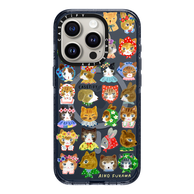 Aiko Fukawa x CASETiFY iPhone 15 Pro Case Classic Blue Impact Case MagSafe Compatible fluffy little friends Mother's Day Aiko Fukawa x CASETiFY iPhone 15 Pro Case Classic Blue Impact Case MagSafe Compatible fluffy little friends Mother's Day