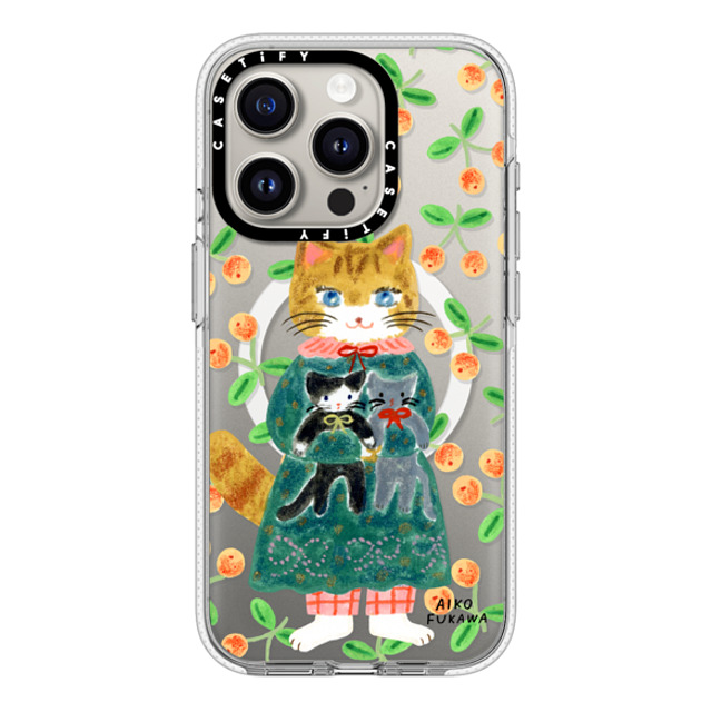 Aiko Fukawa x CASETiFY iPhone 15 Pro ケース クリア クリア ケース MagSafe対応 cat and stuffed cats