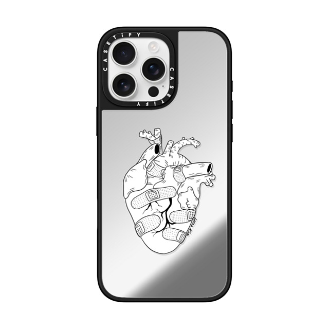 Henn Kim x CASETiFY iPhone 16 Pro Max Case Minimalism,Monochrome Silver on Black ミラーケース MagSafe対応 Strong Heart Father's Day Henn Kim x CASETiFY iPhone 16 Pro Max Case Minimalism,Monochrome Silver on Black ミラーケース MagSafe対応 Strong Heart Father's Day
