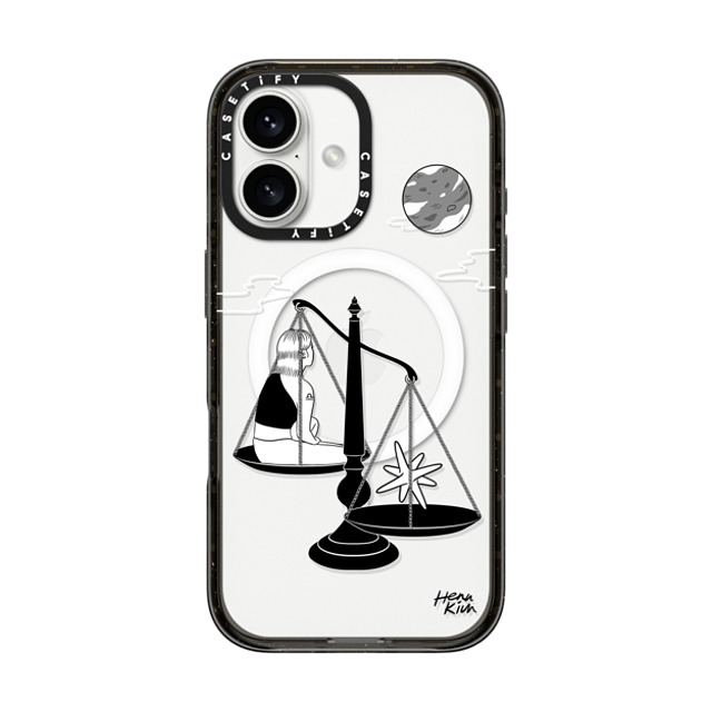Henn Kim x CASETiFY iPhone 16 Case Zodiac,Minimalism Black Impact Case MagSafe Compatible Libra Mother's Day Henn Kim x CASETiFY iPhone 16 Case Zodiac,Minimalism Black Impact Case MagSafe Compatible Libra Mother's Day