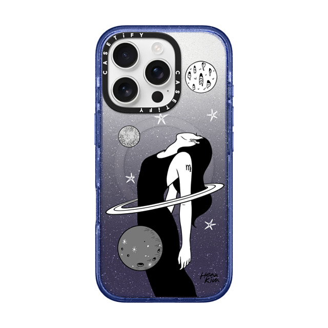 Henn Kim x CASETiFY iPhone 16 Pro Case Glitter Indigo Impact Case MagSafe Compatible Virgo Henn Kim x CASETiFY iPhone 16 Pro Case Glitter Indigo Impact Case MagSafe Compatible Virgo