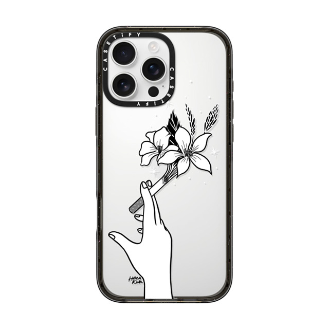 Henn Kim x CASETiFY iPhone 16 Pro Max ケース Floral,Minimalism ブラック インパクトケース Just Breathe Father's Day Henn Kim x CASETiFY iPhone 16 Pro Max ケース Floral,Minimalism ブラック インパクトケース Just Breathe Father's Day