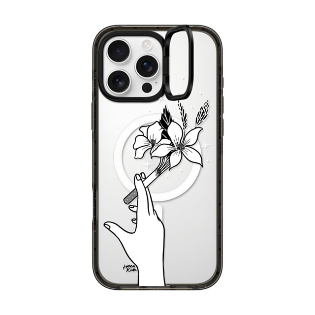 Henn Kim x CASETiFY iPhone 16 Pro Max ケース Floral,Minimalism ブラック インパクトリングスタンドケース MagSafe対応 Just Breathe Father's Day Henn Kim x CASETiFY iPhone 16 Pro Max ケース Floral,Minimalism ブラック インパクトリングスタンドケース MagSafe対応 Just Breathe Father's Day