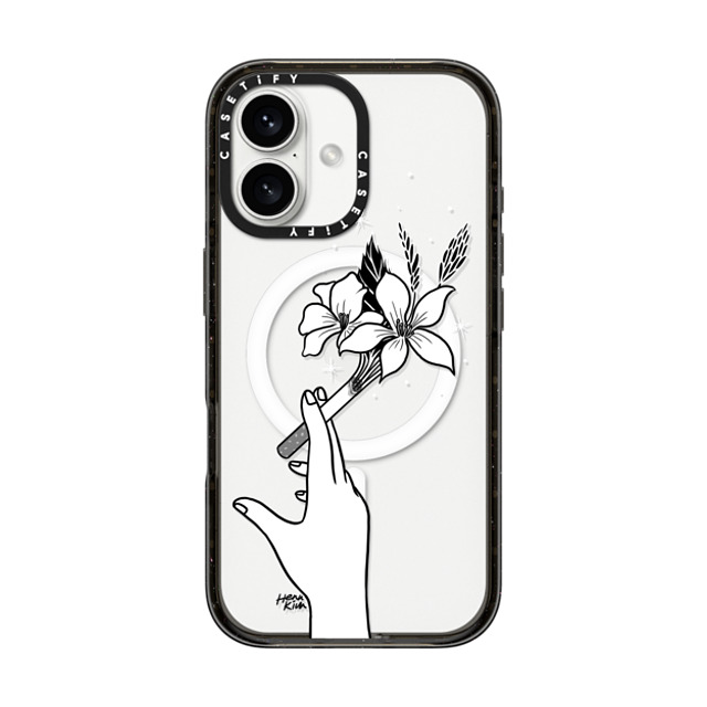 Henn Kim x CASETiFY iPhone 16 Case Floral,Minimalism Black Impact Case MagSafe Compatible Just Breathe Back to School Henn Kim x CASETiFY iPhone 16 Case Floral,Minimalism Black Impact Case MagSafe Compatible Just Breathe Back to School