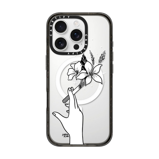 Henn Kim x CASETiFY iPhone 16 Pro Case Floral,Minimalism Black Impact Case MagSafe Compatible Just Breathe Back to School Henn Kim x CASETiFY iPhone 16 Pro Case Floral,Minimalism Black Impact Case MagSafe Compatible Just Breathe Back to School