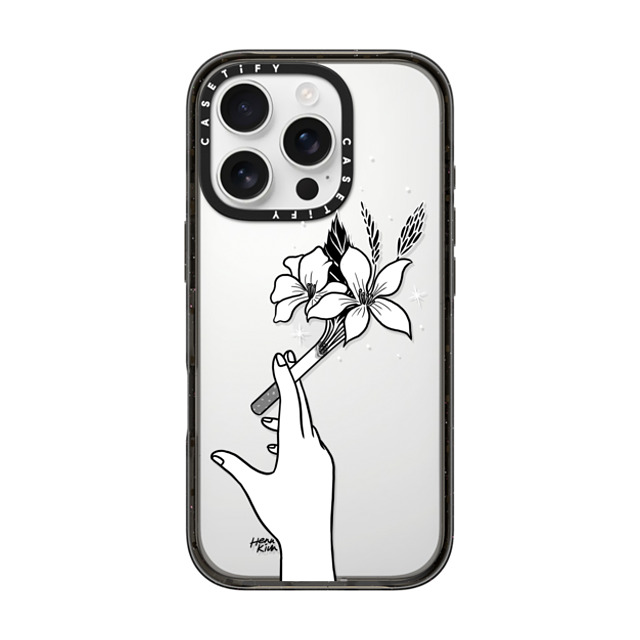 Henn Kim x CASETiFY iPhone 16 Pro Case Floral,Minimalism Black Impact Case Just Breathe Back to School Henn Kim x CASETiFY iPhone 16 Pro Case Floral,Minimalism Black Impact Case Just Breathe Back to School