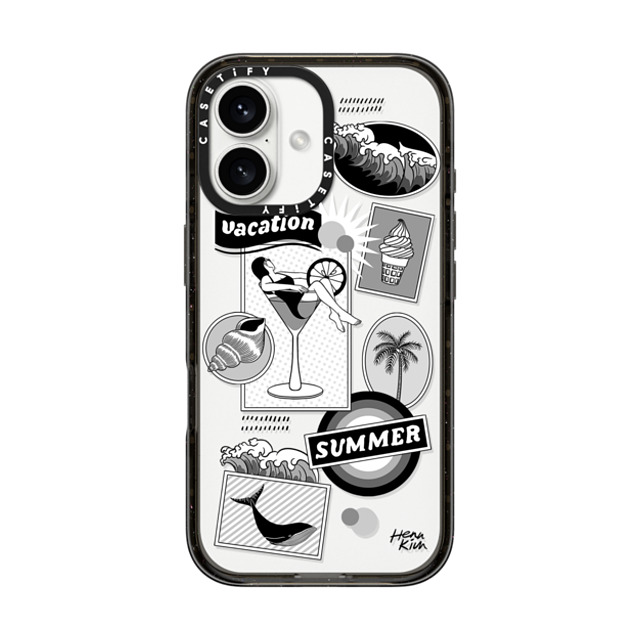 Henn Kim x CASETiFY iPhone 16 ケース Sticker,Summer ブラック インパクトケース Summer Back to School Henn Kim x CASETiFY iPhone 16 ケース Sticker,Summer ブラック インパクトケース Summer Back to School