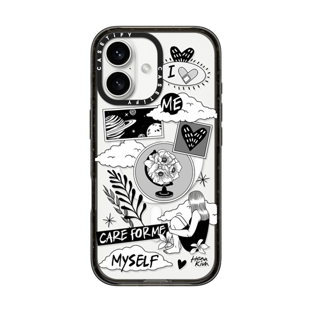 Henn Kim x CASETiFY iPhone 16 ケース Sticker,Love ブラック インパクトケース MagSafe対応 Self Care New iPhone Henn Kim x CASETiFY iPhone 16 ケース Sticker,Love ブラック インパクトケース MagSafe対応 Self Care New iPhone