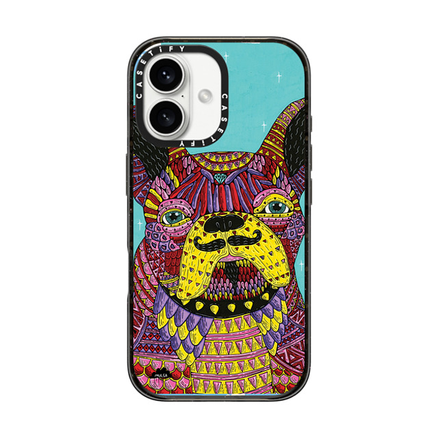 Mulga x CASETiFY iPhone 16 ケース Dog,Animal ブラック インパクトケース MagSafe対応 Franco The Frenchie Phone Case by Mulga Back to School Mulga x CASETiFY iPhone 16 ケース Dog,Animal ブラック インパクトケース MagSafe対応 Franco The Frenchie Phone Case by Mulga Back to School