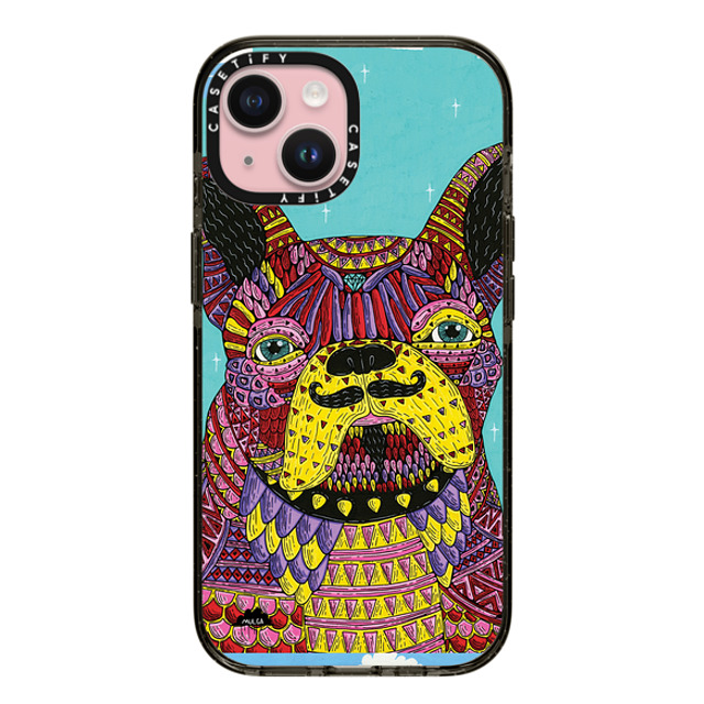 Mulga x CASETiFY iPhone 15 ケース Dog,Animal ブラック インパクトケース MagSafe対応 Franco The Frenchie Phone Case by Mulga Back to School Mulga x CASETiFY iPhone 15 ケース Dog,Animal ブラック インパクトケース MagSafe対応 Franco The Frenchie Phone Case by Mulga Back to School