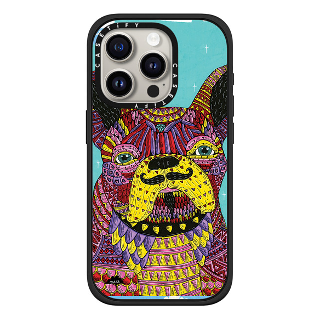 Mulga x CASETiFY iPhone 15 Pro Case Dog,Animal Matte Black Impact Case MagSafe Compatible Franco The Frenchie Phone Case by Mulga Back to School Mulga x CASETiFY iPhone 15 Pro Case Dog,Animal Matte Black Impact Case MagSafe Compatible Franco The Frenchie Phone Case by Mulga Back to School