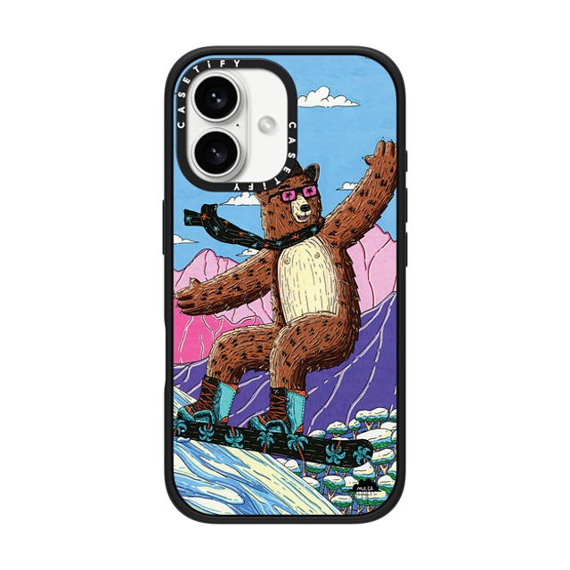 Mulga x CASETiFY iPhone 16 Case Animal,Cartoon Matte Black Impact Case MagSafe Compatible George the Bear Father's Day Mulga x CASETiFY iPhone 16 Case Animal,Cartoon Matte Black Impact Case MagSafe Compatible George the Bear Father's Day