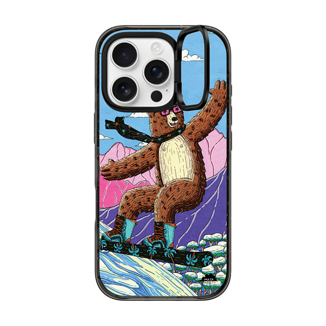 Mulga x CASETiFY iPhone 16 Pro Case Animal,Cartoon Black インパクトリングスタンドケース MagSafe対応 George the Bear Father's Day Mulga x CASETiFY iPhone 16 Pro Case Animal,Cartoon Black インパクトリングスタンドケース MagSafe対応 George the Bear Father's Day