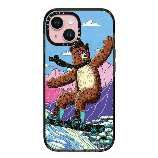 Mulga x CASETiFY iPhone 15 ケース Animal,Cartoon ブラック インパクトケース George the Bear Mother's Day Mulga x CASETiFY iPhone 15 ケース Animal,Cartoon ブラック インパクトケース George the Bear Mother's Day