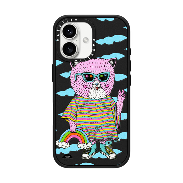 Mulga x CASETiFY iPhone 16 Case Cat,Animal Matte Black Impact Case MagSafe Compatible Pearl the Pussy Cat 2 Father's Day Mulga x CASETiFY iPhone 16 Case Cat,Animal Matte Black Impact Case MagSafe Compatible Pearl the Pussy Cat 2 Father's Day