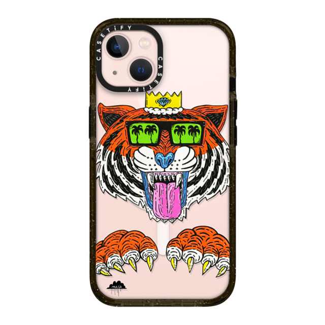 Mulga x CASETiFY iPhone 13 ケース ブラック インパクトケース MagSafe対応 King Louis the Tiger Phone Case by Mulga