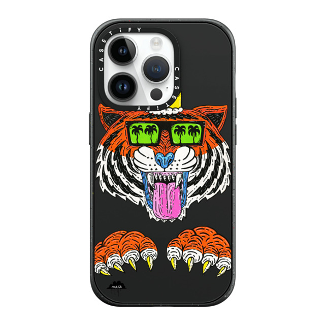 Mulga x CASETiFY iPhone 14 Pro ケース マットブラック インパクトケース MagSafe対応 King Louis the Tiger Phone Case by Mulga