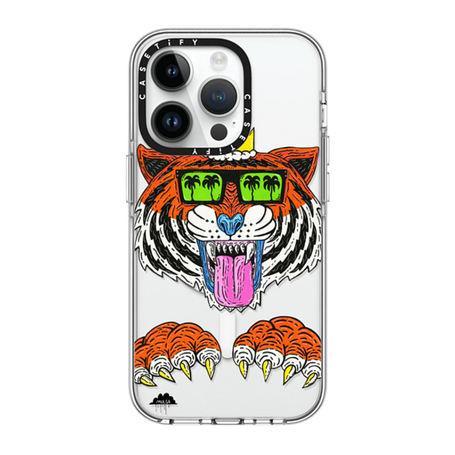 Mulga x CASETiFY iPhone 14 Pro ケース クリア クリア ケース MagSafe対応 King Louis the Tiger Phone Case by Mulga