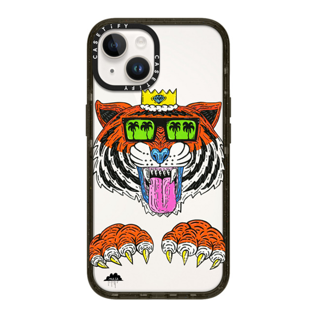 Mulga x CASETiFY iPhone 14 ケース ブラック インパクトケース King Louis the Tiger Phone Case by Mulga