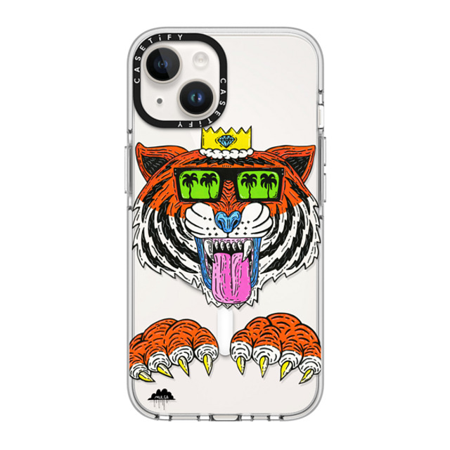 Mulga x CASETiFY iPhone 14 ケース クリア クリア ケース MagSafe対応 King Louis the Tiger Phone Case by Mulga