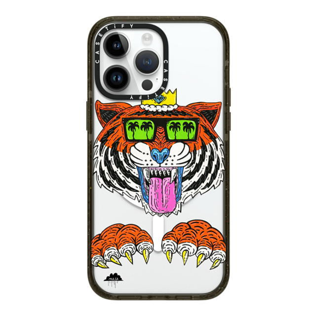 Mulga x CASETiFY iPhone 14 Pro Max ケース ブラック インパクトケース MagSafe対応 King Louis the Tiger Phone Case by Mulga