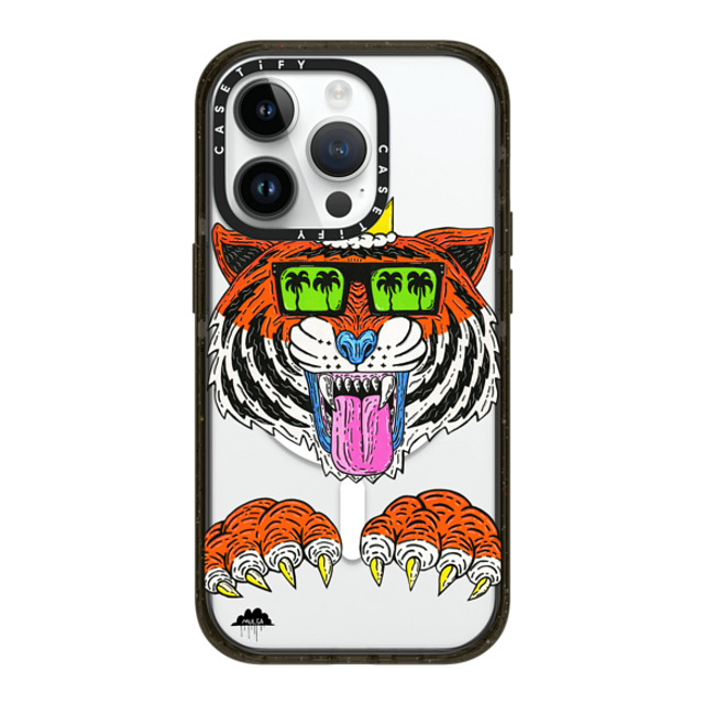 Mulga x CASETiFY iPhone 14 Pro ケース ブラック インパクトケース MagSafe対応 King Louis the Tiger Phone Case by Mulga