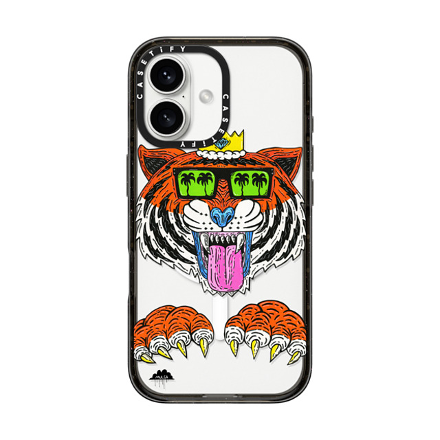 Mulga x CASETiFY iPhone 16 ケース ブラック インパクトケース MagSafe対応 King Louis the Tiger Phone Case by Mulga